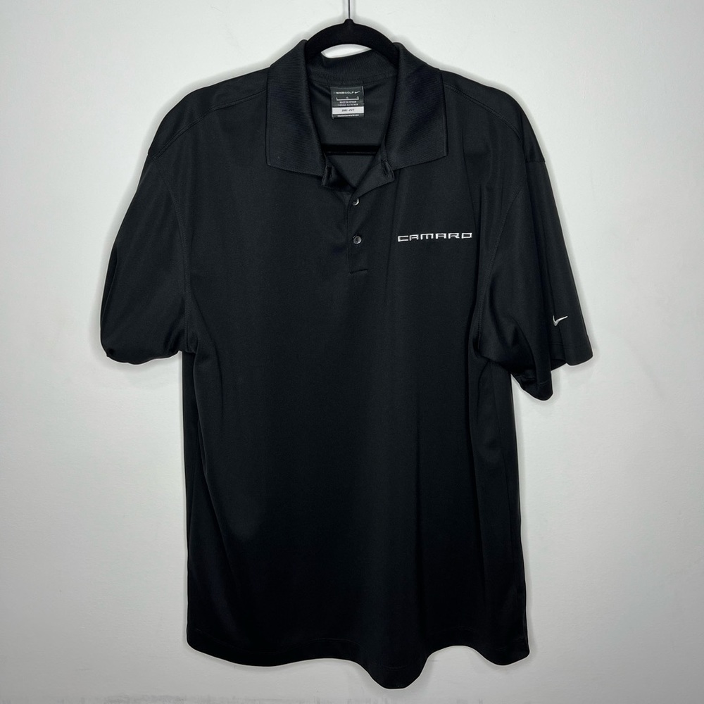 Nike Camaro Polo Shirt Black Short-Sleeve Dri-Fit Men’s Large